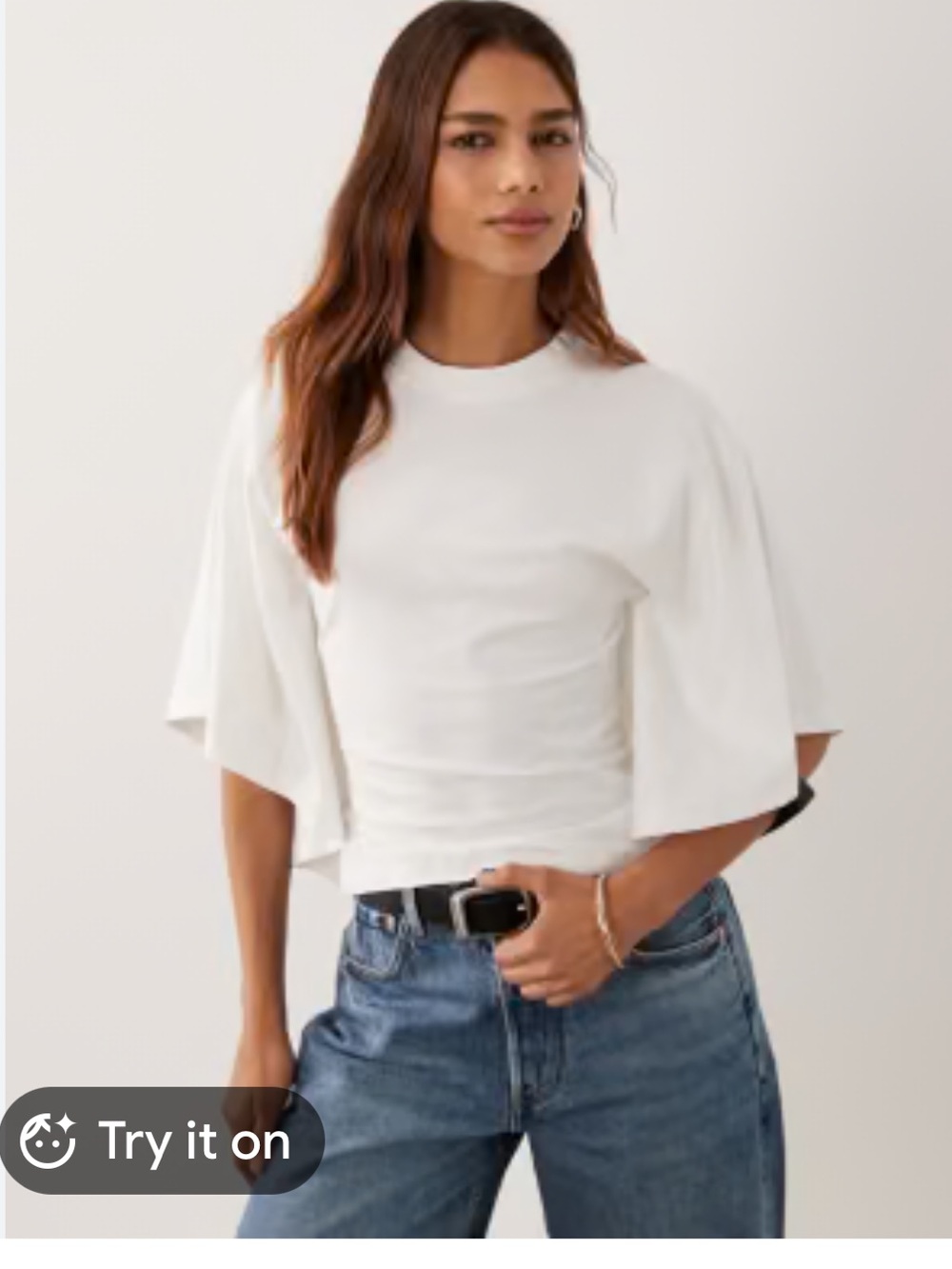Citizen of humanity White Flutter-Sleeve Crewneck Top